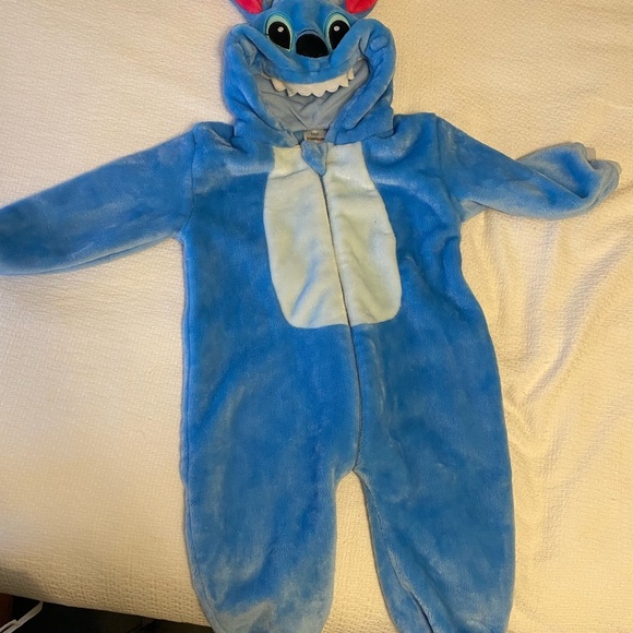 Disney Stitch fleece costume pajama one piece 2T Onesie EUC - Picture 1 of 3